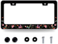 Colorful Butterfly License Plate Frame Beautiful Butterflies Flowers License Plate Holder Funny Stainless Steel Accessories Cars Decor with 2 Holes and Screws Fits Standard Us Ca Vehicles 12.2 X 6 in