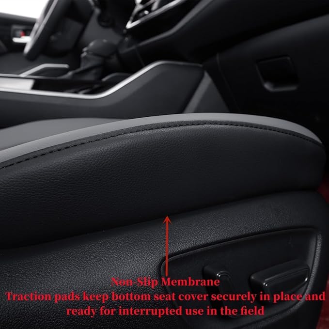 coverdream Custom Fit Camry Car Seat Covers for 2025 Toyota Camry XLE,XSE,Full Coverage Waterproof Leather Seat Protector(Full Set,Black/Gray)