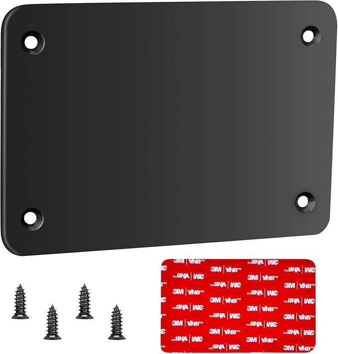 Metal Plate for Magnetic Wireless Backup Camera - Converts Fiberglass/Plastic to Magnetic Surface for Non-Metal Vehicles, Includes Double-Sided Tape & Screws for Trucks/RVs, Mount Anywhere