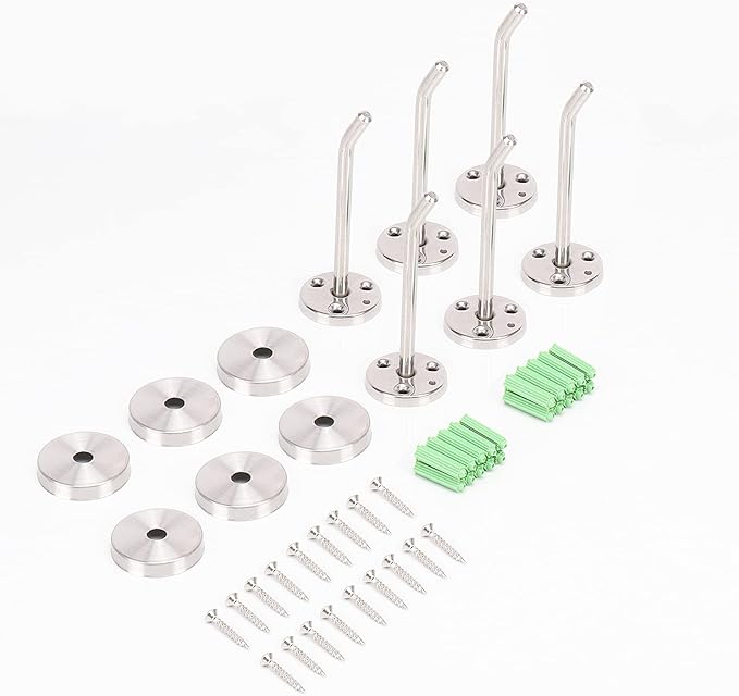 NearMoon Coat Hooks, Wall Hooks for Hanging Hat Hurse Robe, 304 Stainless Steel Heavy Duty Towel Hangers for Bathroom Livingroom Hotel Kitchen Garage, 6 Pack (4 Inch, Brushed Nickel)
