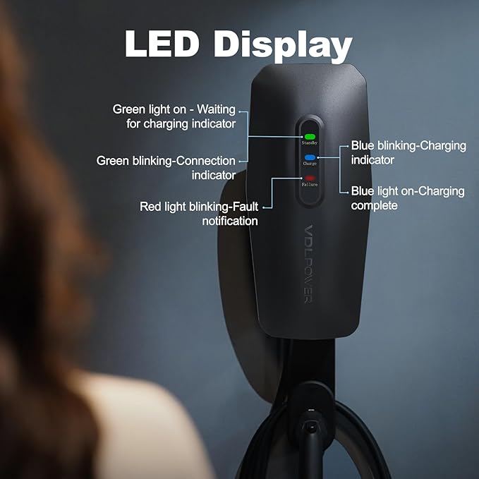 Level 1/2 EV Charger for Tesla 16Amp, Electric Vehicle Portable Charger with 20FT Cable, 3.5KW Home EV Charging Station for J1772 Electric Cars,110V-240V, NEMA 6-20 & NEMA 5-15 Plug