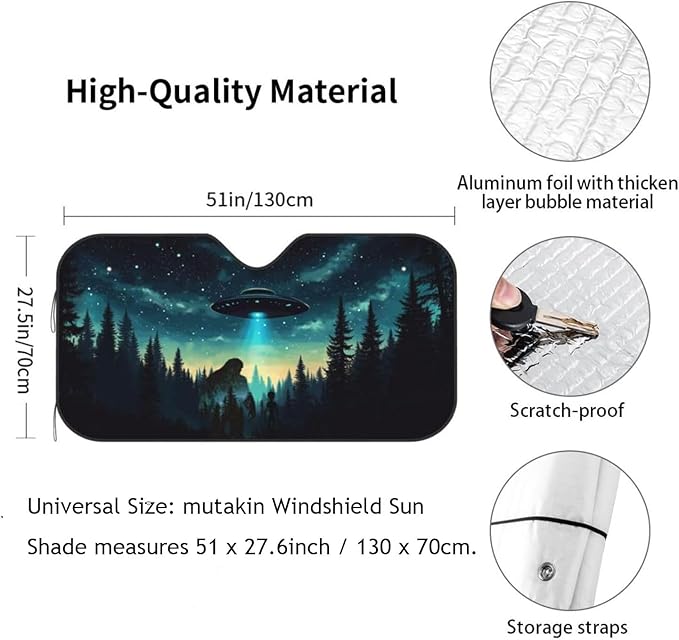 Alien Tree Car Sun Shade Windshield Sunshade Foldable Front Window Shield Cover for Truck SUV
