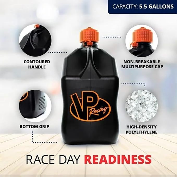 VP Racing Utility Container 5.5 Gallon - 2 Pack With 2 Deluxe Hoses and a Get Bent Hose Bender (V-Twin, 2 Pack)