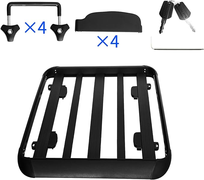 YHAAVLE 55" Cargo Basket,Heavy Duty Vehicle Roof Rack Baskets,Universal Rooftop Cargo Carrier for SUV, Truck, & Car Steel Construction