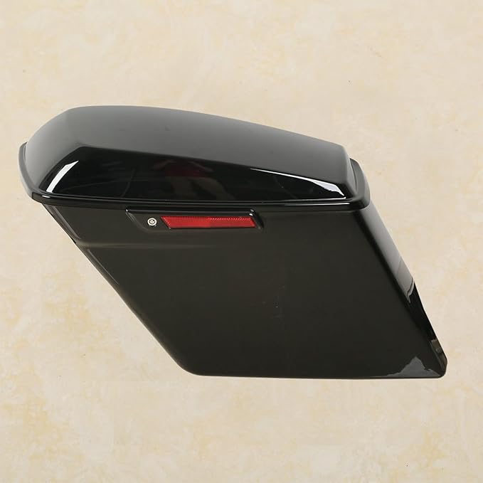 XFMT Vivid Black 5" Stretched Extended Saddlebags Hard Saddle Bags W/Black Latches & Conversion Bracket For Harley Softail Heritage Deluxe 1984-2017