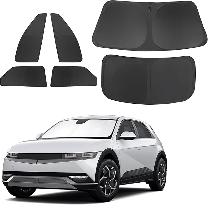 TINGLU Window Shades for Hyundai Ioniq 5 2022-2024 2025 Accessorie Car Side Full Windows Rear Triangular Windshield Sun Shade Sun UV Rays & Privacy Protection for Camping,Napping,and Relaxing 6PCS
