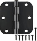 42 Pack Matte Black Door Hinges 3.5 Inch 5/8" Radius, Interior 3 1/2" Bi-fold Table Closet Rounded Hinge for Doors,Furniture,Farm,Book Shelf,Gate,Bed Room,Entryway,Patio,Playhouse,Kit