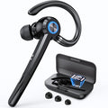 Bluetooth Headset with Microphone,V5.4 Bluetooth Earpiece with Charing Case 150H Standby Time Hands Free Headset with Noise Canceling for Work Business Office Trucker(Black)