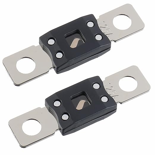 125A MEGA High Current Fuse - 125 Amp Bolt-on Fuse for Cars, Trucks, Construction Vehicles, Buses, Caravans (2 Pcs)