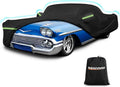 Waterproof Car Covers for Chevy Impala 2-Door/Bel Air/Biscayne 2/Sedan/Coupe 1958-1970,420D Oxford Cloth Sun Heat Protection Outdoor Covers with Driver Side Zipper Windproof Heavy Duty All Weather