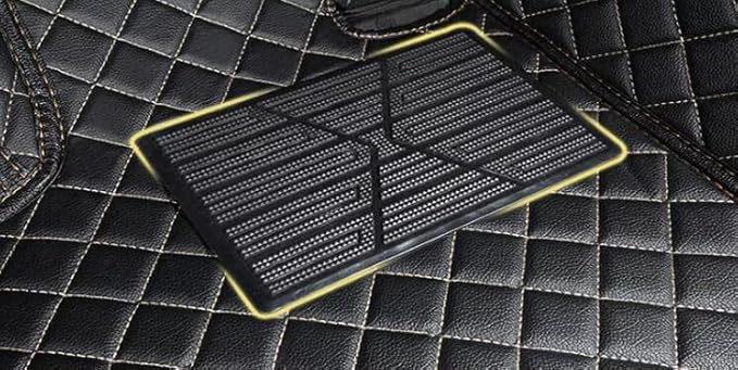 Custom All-Weather Protection Leather Car Floor Mats for Cars Sedan SUV Sports Car Waterproof Floor Mat (Black+Pink)