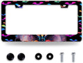 Bat License Plate Frame Funny Gothic License Plate Frames Stainless Steel Accessories Cars Decor with 2 Holes and Screws Reusable Fits Standard Us Ca Vehicles License Plate Holder 12.2 X 6 Inch