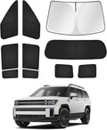Sunshades for Hyundai Santa Fe 2024 2025 2026 Accessories Windshield Sun Shade Side Rear Window Shade Cover Sun Visor Shield Privacy Protection Keep Vehicle Cool Black 10PCS