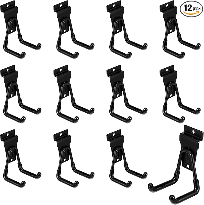 12 Pack Slatwall Hooks Heavy Duty Slatwall Accessories Garage Slatwall Hooks and Hangers Small U Hook