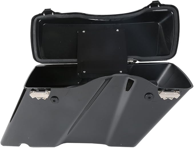 XFMT Motorcycle Saddlebags Vivid Black Hard Saddle Bags Trunk W/Black Latches For Harley Touring Road King Street Glide Road Glide Electra Glide Ultra Classic 1994-2013