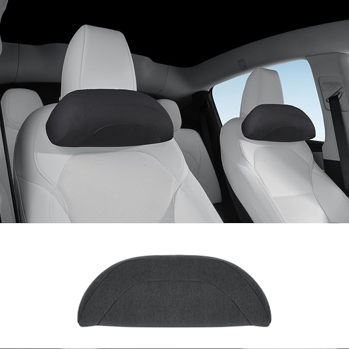 Car Headrest Pillow for Driving, Softness Ergonomic Design Universal Travel Neck Pillow for Most Cars, Office Chairs, Gaming Chairs with Extra Filler Cotton Bag (Black, 1PC)