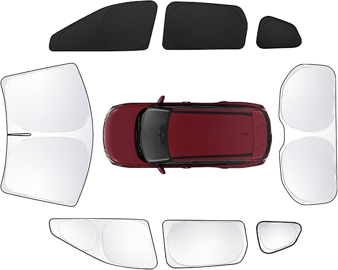 8pcs Car Window Shades for Nissan Rogue 2021-Present T Accessories,Windshield Side Rear Full Sunshade,Sun Visor UV Blocking, Privacy Protection and Blackout for Camping Outdoor(Not Rogue Sport)