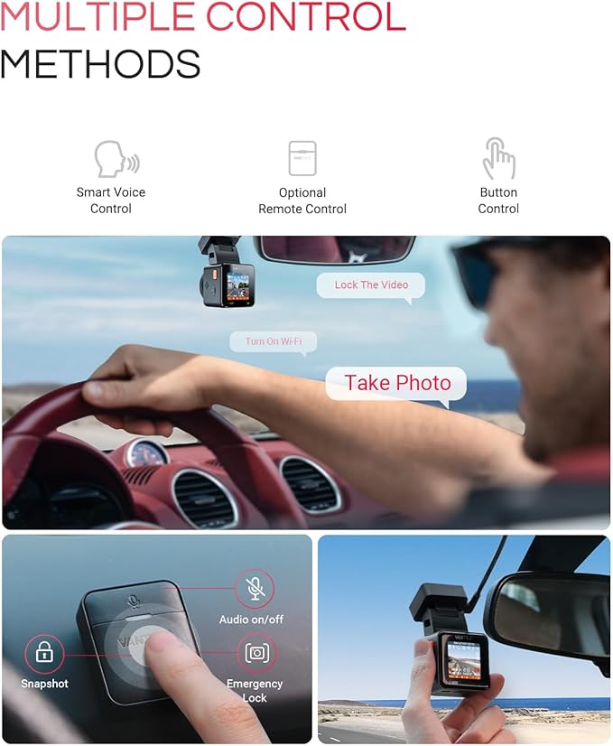 Vantrue E1 Pro 4K Mini Dash Cam Front, STARVIS 2 PlatePix HDR Night Vision Car Camera, Built-in 5G WiFi GPS, 1.54'' IPS Screen, LTE Support, Voice Control, 24/7 Buffered Parking Mode, Support 1TB Max