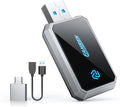 FAHREN Mini Wireless CarPlay Adapter,Bluetooth & WiFi Connection,Plug-N-Play,No Lag for Navigation,Compatible with iOS 10+ & Car 2016+,USB-A Extension Cable & Type-C Adapter.