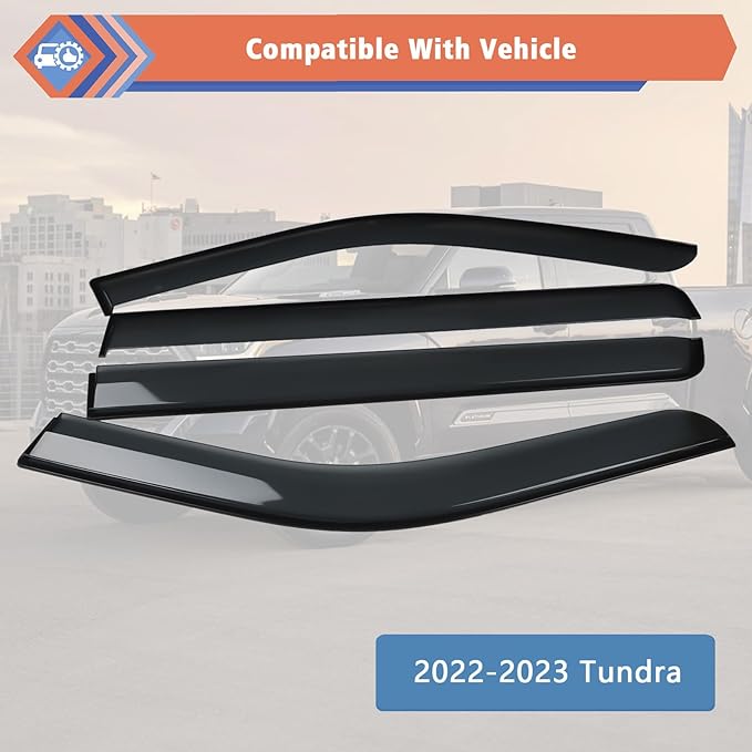 ZONFANT Window Rain Guards, Side Window Deflectors, Sun Visor Rain Vent Window Guards (4 Pcs) Compatible with 2022-2023 Tundra
