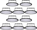 Viugreum 10 Pack 500W UFO LED High Bay Light, 50000LM 6500K Daylight White Ultra Thin LED Warehouse Lighting, IP65 Waterproof Commercial Bay Lighting for Garage Barn Workshop