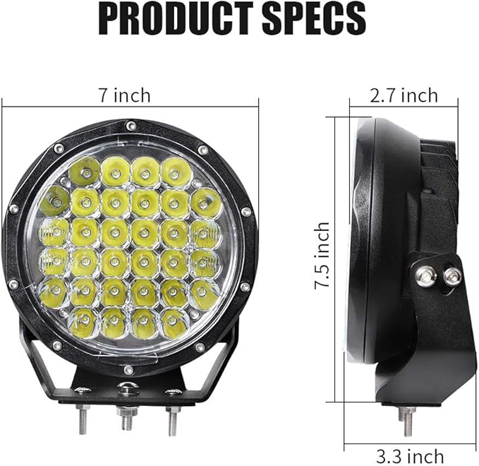 EXZEIT 7 Inch 256W Driving Lights 20480 Lumens Fog Lights Offroad Light Driving Lights for Jeep Wrangler Trucks Toyota Pickup GMC SUV Ford