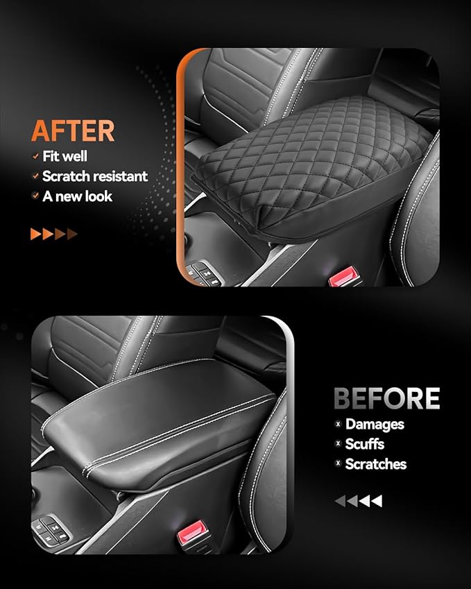 CDEFG for Ford Ranger 2024-2025 Center Console Cover Armrest Box Cover for Ranger (XL, XLT, Lariat, Raptor) 2024 2025 Accessories Console Arm Rest Protector