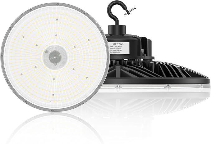 BBESTLED UFO Commercial Lights for Ceiling LED 200W, High Bay UFO Lights LED Dimmable for Shop Office Workshop Industrial Factory Daylight 5000K Dimmer 28000 Lumen, Warehouse Light Low Bay