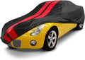 iCarCover Custom Car Cover for Pontiac Solstice (2006-2009) Waterproof All-Weather Rain Snow UV Sun Protector Full Exterior Indoor Outdoor Car Cover (Stripe - Black/Red)