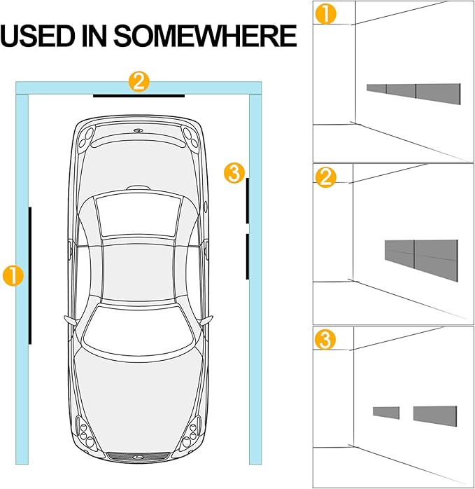 Garage Wall Protector 6 Pack Car Door Corner Edge Waterproof Bumper Guard Protector High Density Self Adhesive EVA Foam Pad for Parking Vehicle 11.8" x 3.9" x 0.8"
