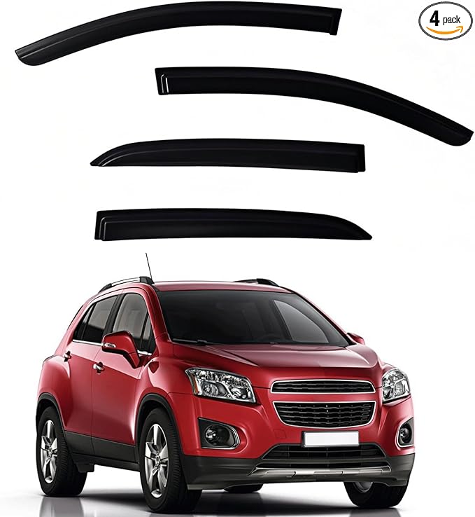 Window Visors Rain Guards fits 2013-2022 Buick Encore (Excludes Encore GX), Out-Channel Window Wind Deflectors Vent Shades for 14-22 Trax, Dark Smoke, 2014 2015 2016 2017 2018 2019 2020 2021