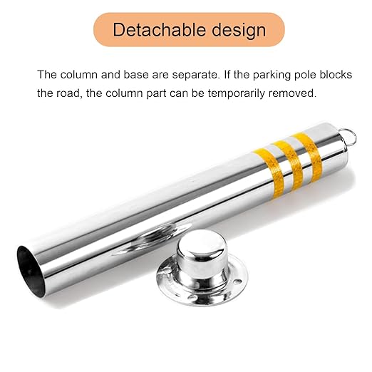 Safety Bollard, Steel Bollards, Removable Bollard, Driveways Stainless Steel Security Posts with 4 Anchor Bolts, for Parking Barrier, Road Safety(Size:750mm/30in)