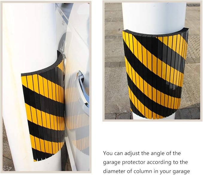 Garage Wall Protector Foam Wall Column Guard for Parking Garages - Reflective Wall Edge Protector - 2 Pack Pole Guard - Wall Edge and Bumpers Guards