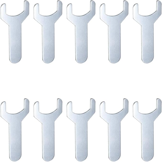 HARFINGTON 10pcs Small Wrench 22x70x2mm Metric U-Shaped Single Open Ended Spanner Super Thin Flat Head Galvanizing Wrench for Automotive Repair Furniture Assembly