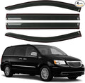 Rain Guard Fit for 2008-2020 Dodge Grand Caravan, 2008-2016 Chrysler Town & Country, Outside Mount Side Window Visor Vent Deflector Shade, 4pcs