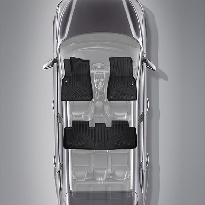 Car Foot Mats for Tesla Model Y with 4 TPE Materials On The Front and Rear Rows Suitable for All Weather Conditions Suitable for Model Y 2020-2024
