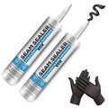 [2-Pack] Black Polyurethane Seam Sealer Automotive Compound Kit - Durable & Flexible Auto Body Filler - Seam & Joint Compound for Bare, Primed or Painted Surfaces - Automotive Seam Sealer [Black]