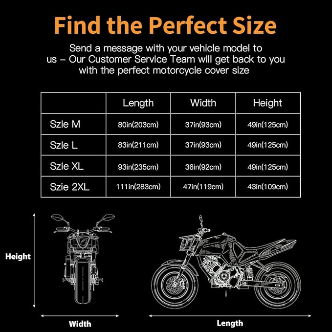 Motorcycle Cover, Coverado Motorcycle Covers Waterproof Outdoor Storage with Lockholes and Night Reflector, All Weather Waterproof Sun Protection Outdoor Scooter Cover Universal Fit Up to 93" Motors