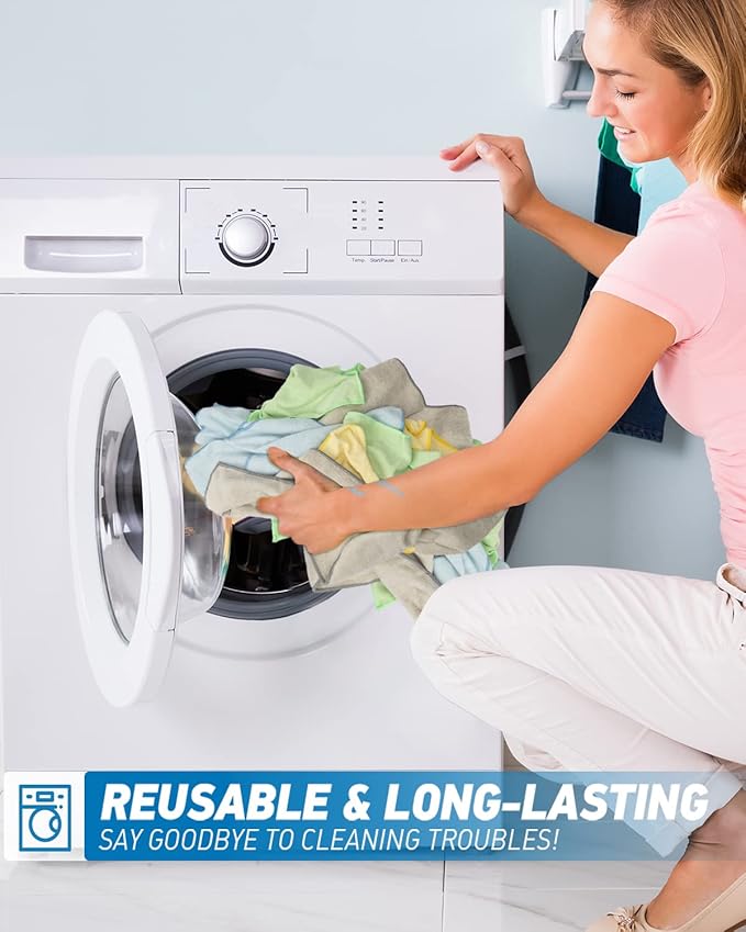 Microfiber Cleaning Cloth-50Pcs (13x13 inch) Ultra Soft Highly Absorbent Rags for Cleaning, Reusable and Lint Free Towels for Housekeeping-Machine Wash (Black)