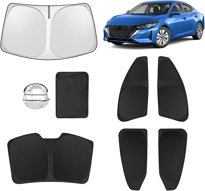 6pcs Car Window Shades for Nissan Sentra 2020-2025 Accessories,Windshield Side Rear Full Sunshade,Sun Visor UV Blocking, Privacy Protection and Blackout for Camping Outdoor