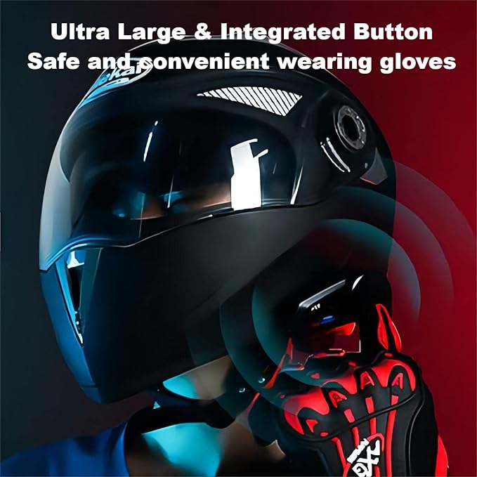 Fodsports FX6 Motorcycle Bluetooth Headset, 6 Riders Group Motorbike Bluetooth Intercom, 1000m Motorcycle Helmet Communication Systems/Voice Dial/Universal Pairing/FM Radio (1 Pack)