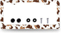 Brown White Cows Print License Plate Frame Animals License Plate Holder Stainless Steel Funny Design with 2 Holes and Screws 12.3" x 6.3"