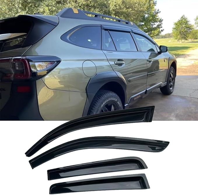 94376 Side Window Wind Deflector, 4pcs Outside Mount Style Tape-On Nice Rain Guards Set, Window Visor fit for 2015-2019 Subaru Outback