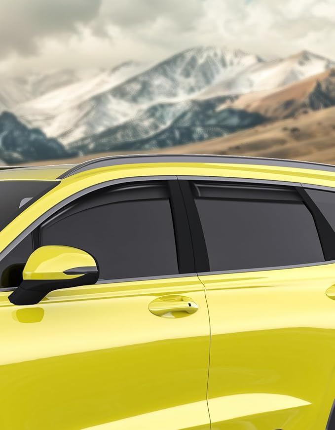 in-Channel Window Rain Guards Intended for Hyundai Santa Fe 5 Seats 2019-2023 (Not for XL 7 Seat) Window Deflectors Vent Visors Shades Exterior Visors Rain Guards Accessories - 4 pcs