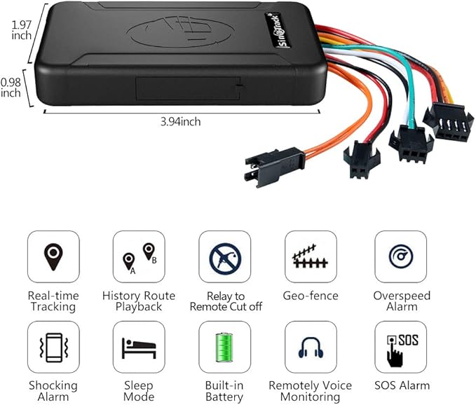 SinoTrack GPS Tracker Device for Vehicles – 4G Real-Time Tracking Location, Speed & Route Monitoring, Geo-Fence Alerts, No Tracking System Subscription – Works for Cars, Trucks & Fleets