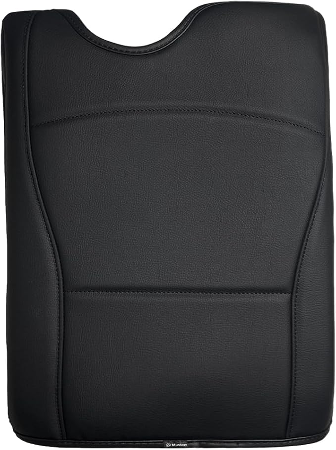 Muslogy Center Console Armrest Cover Compatible with Ford F-150 F150 2015-2024 2025 Comfort Armrest Pad Arm Rest Cushion Vegan Leather Protector Regular Thick(Jump Seat ONLY)