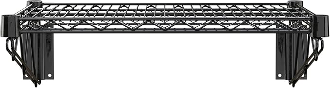 18" x 24" Black Epoxy Wire Wall Mount Shelf