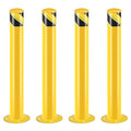 Safety Bollard Post, Steel Bollards,Parking Bollard, Yellow Powder Coated Safety Parking Barrier Post, for Traffic Sensitive Areas (4, 42"H*3"D)