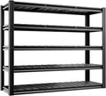 5-Tier 60" W x 20" D x 72" H Garage Shelving 30000LBS Heavy Duty Adjustable Storage Shelves Basement Industrial Shelving Units(Black)
