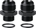 16AN Male Flare to 12AN ORB O-ring Boss Fuel Pump Rail Adapter Fitting Aluminum Black, Pack of 2